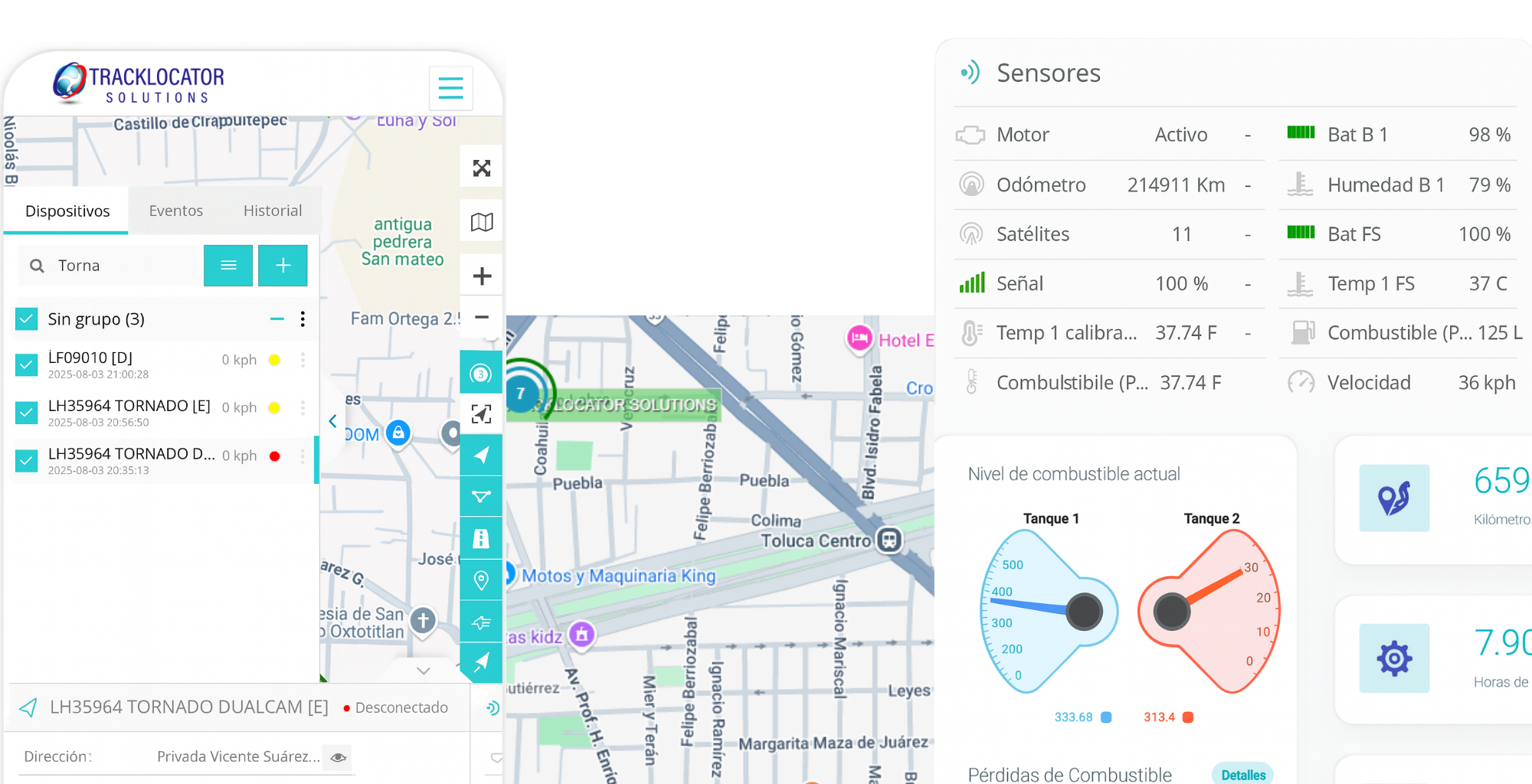 Interfaz administrativa Tracklocator
